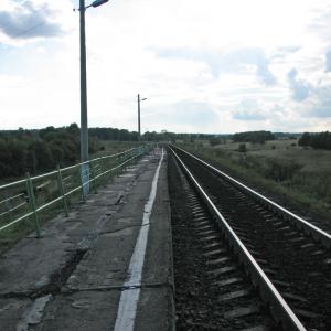 Железнодорожная платформа вблизи деревни Кривая Лука