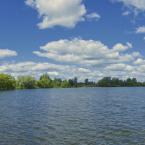 Озеро Ильинское, на берегу видны дома села Ильинское. Июнь 2014 г. Фото: Анатолий Максимов.