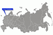 Город Санкт-Петербург - субъект РФ на карте России