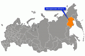 Магаданская область на карте России