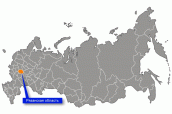 Рязанская область на карте России